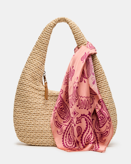 DAENA Bag Natural Crescent Shaped Straw Shoulder Bag Steve Madden NATURAL