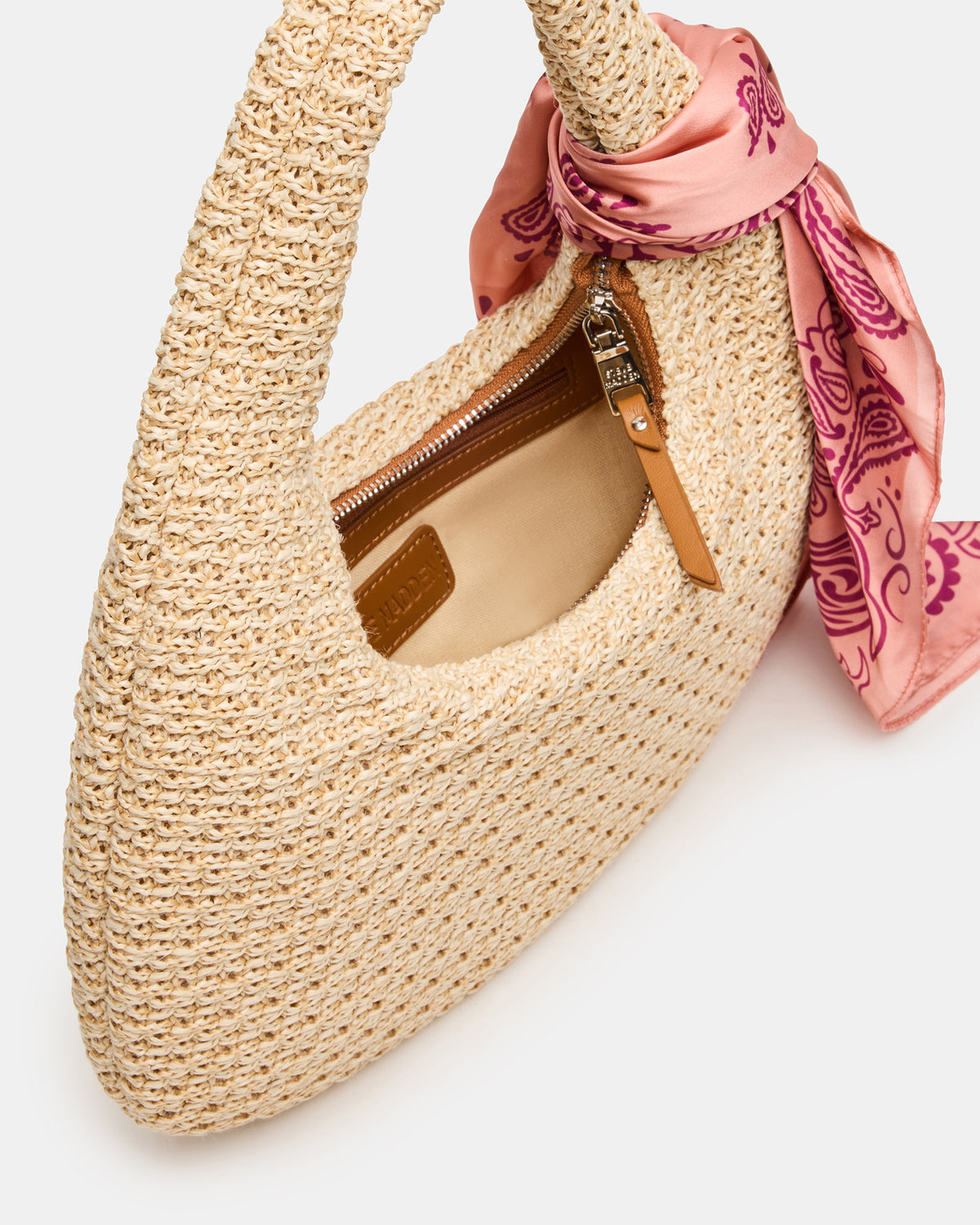 DAENA Bag Natural Crescent Shaped Straw Shoulder Bag Steve Madden NATURAL