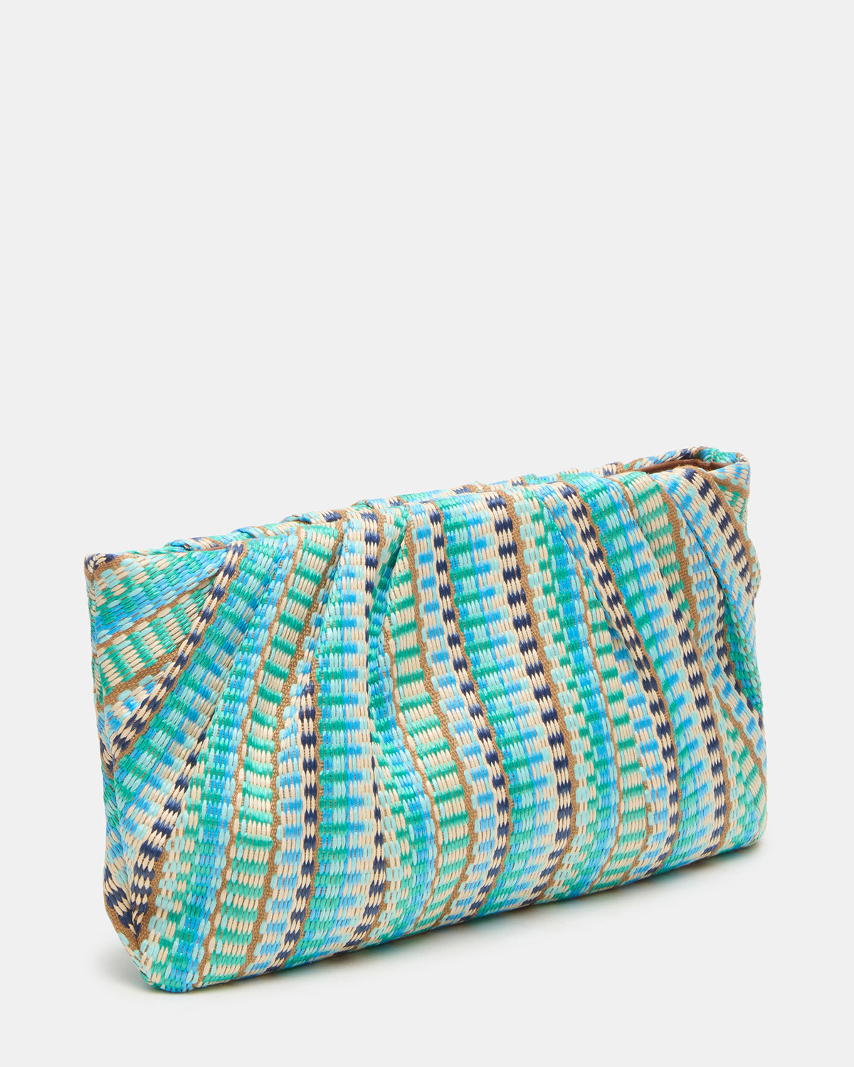 PALOMAA Bag Blue/Multi Straw Clutch Crossbody Handbag Steve Madden BLUE MULTI