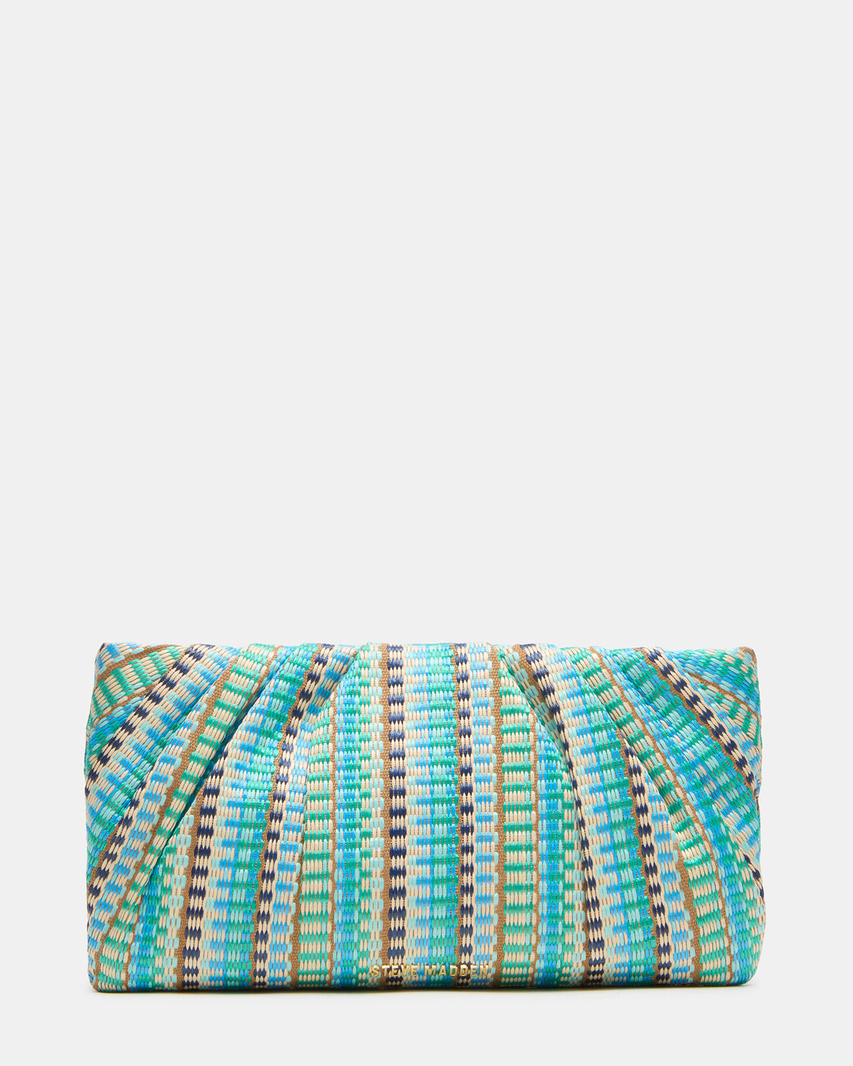 PALOMAA Bag Blue/Multi Straw Clutch Crossbody Handbag Steve Madden BLUE MULTI