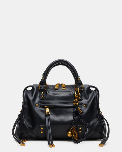 RIGGS Bag Black/Gold Slouchy Top-Handle Crossbody Satchel Handbag Steve Madden BLACK GOLD