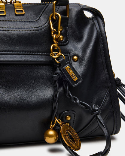RIGGS Bag Black/Gold Slouchy Top-Handle Crossbody Satchel Handbag Steve Madden BLACK GOLD