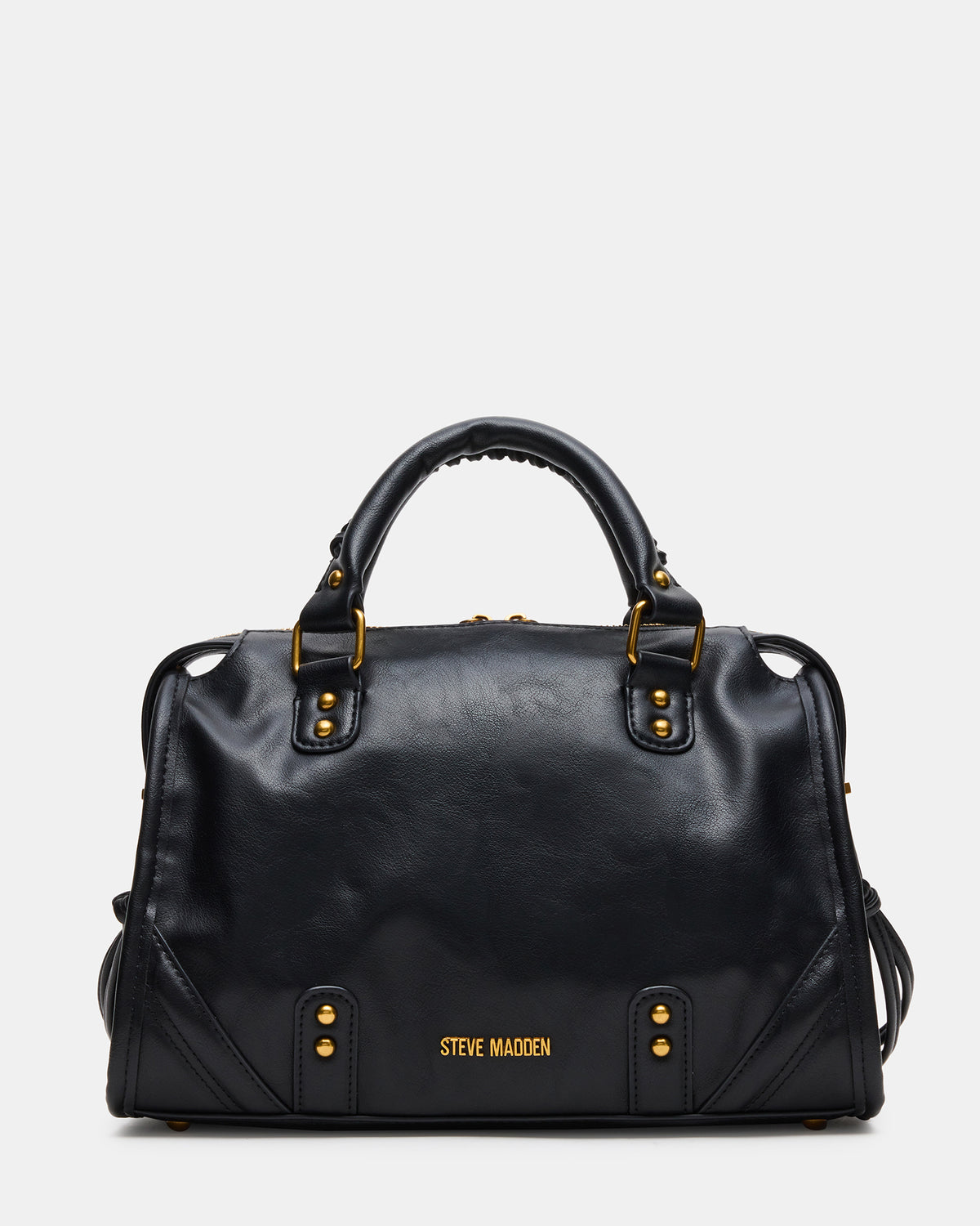 RIGGS Bag Black/Gold Slouchy Top-Handle Crossbody Satchel Handbag Steve Madden BLACK GOLD