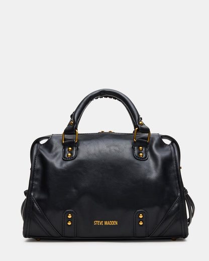 RIGGS Bag Black/Gold Slouchy Top-Handle Crossbody Satchel Handbag Steve Madden BLACK GOLD