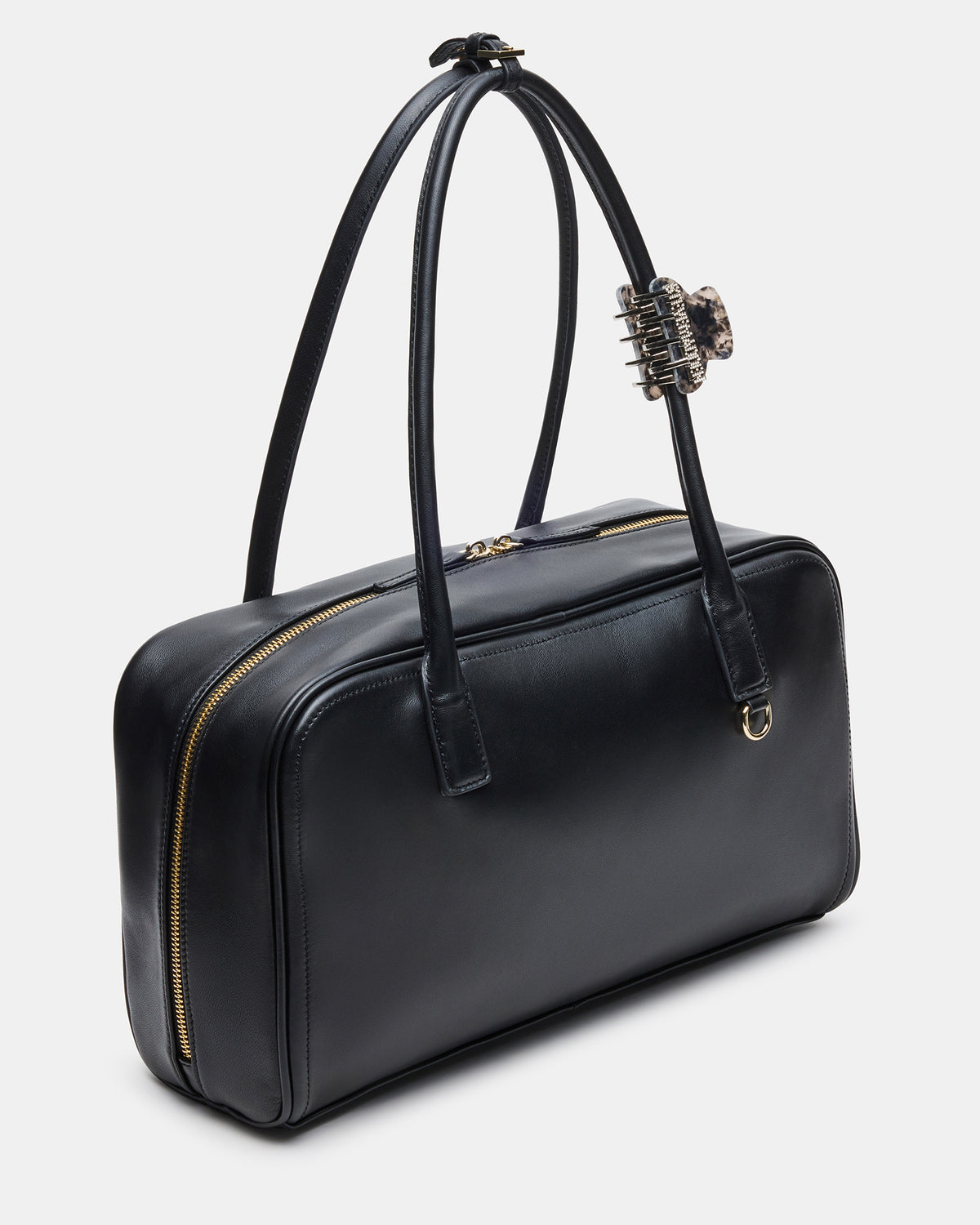 CANDICE Bag Black Shoulder Strap Box Satchel Handbag Steve Madden BLACK