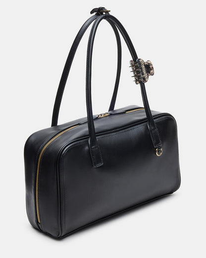 CANDICE Bag Black Shoulder Strap Box Satchel Handbag Steve Madden BLACK