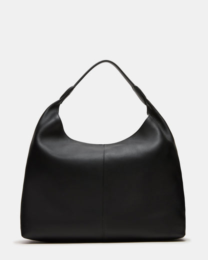 COLLINS Bag Black Hobo Slouchy Shoulder Strap Tote Handbag Steve Madden BLACK LEATHER