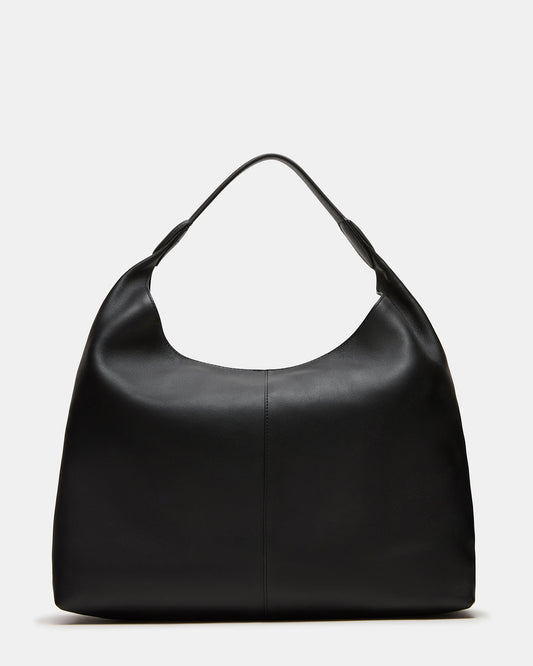 COLLINS Bag Black Hobo Slouchy Shoulder Strap Tote Handbag Steve Madden BLACK LEATHER