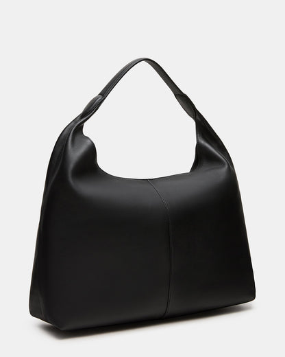 COLLINS Bag Black Hobo Slouchy Shoulder Strap Tote Handbag Steve Madden BLACK LEATHER