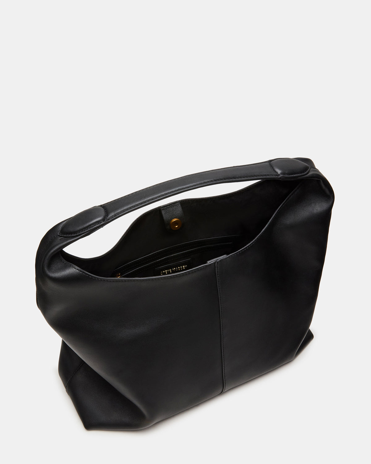 COLLINS Bag Black Hobo Slouchy Shoulder Strap Tote Handbag Steve Madden BLACK LEATHER