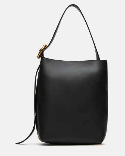 SOFIEE Bag Black Leather Shoulder Strap Bucket Tote Handbag Steve Madden BLACK LEATHER