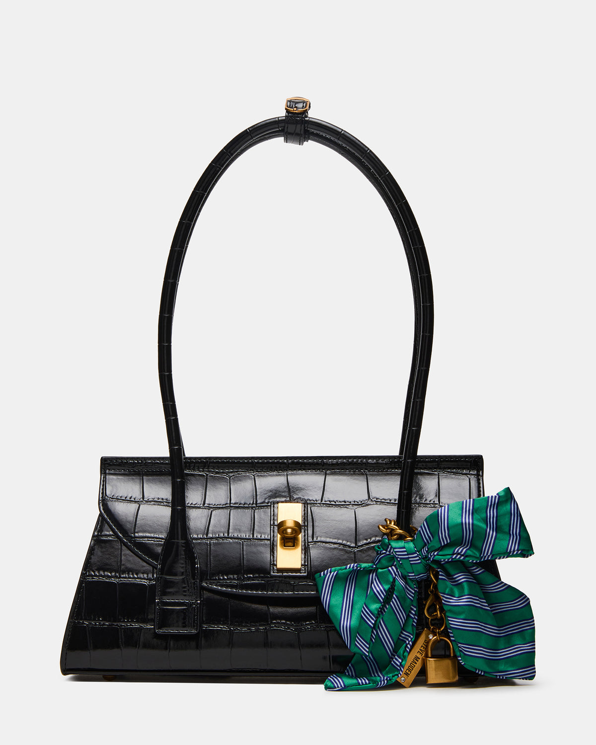MILAN Bag Black Elongated Menswear-Inspired Shoulder Strap Handbag Steve Madden BLACK