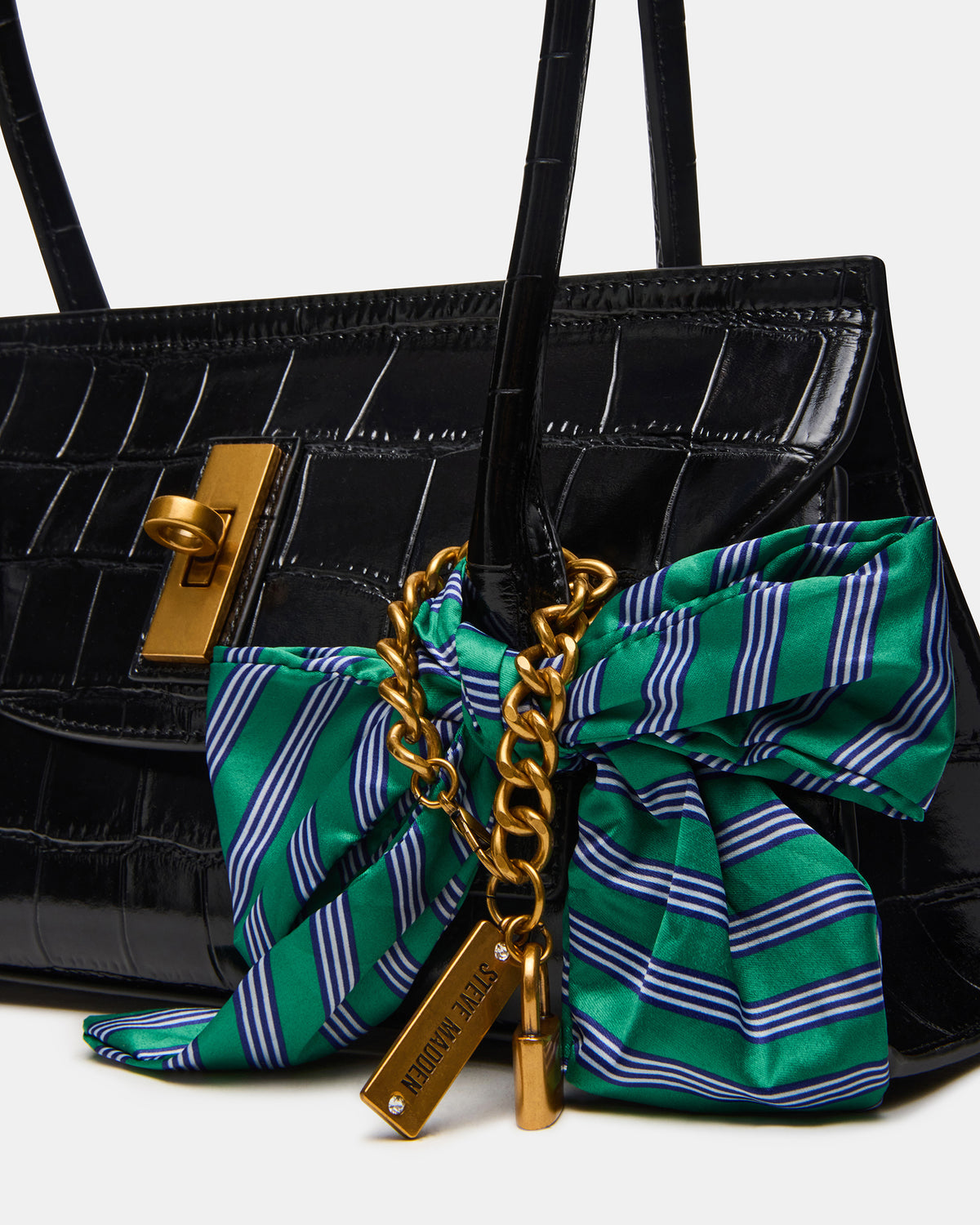 MILAN Bag Black Elongated Menswear-Inspired Shoulder Strap Handbag Steve Madden BLACK