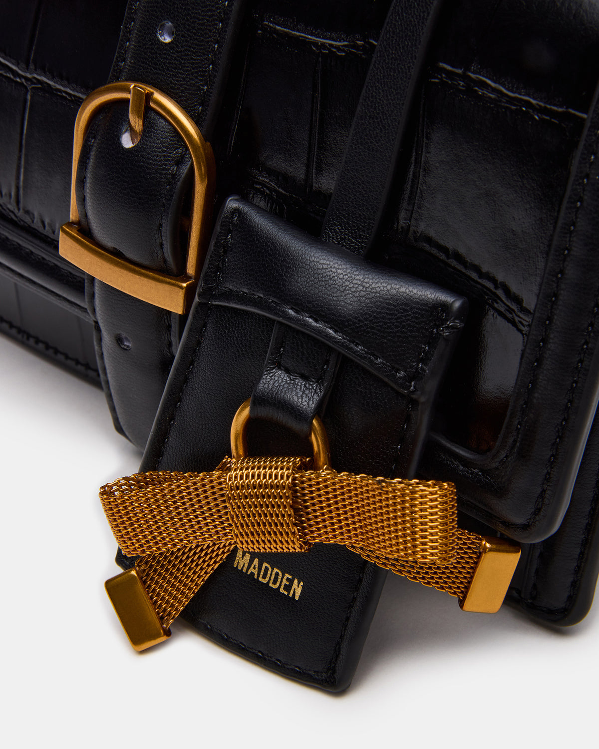 CLARK Bag Black Structured Top-Handle Mini Handbag Steve Madden BLACK