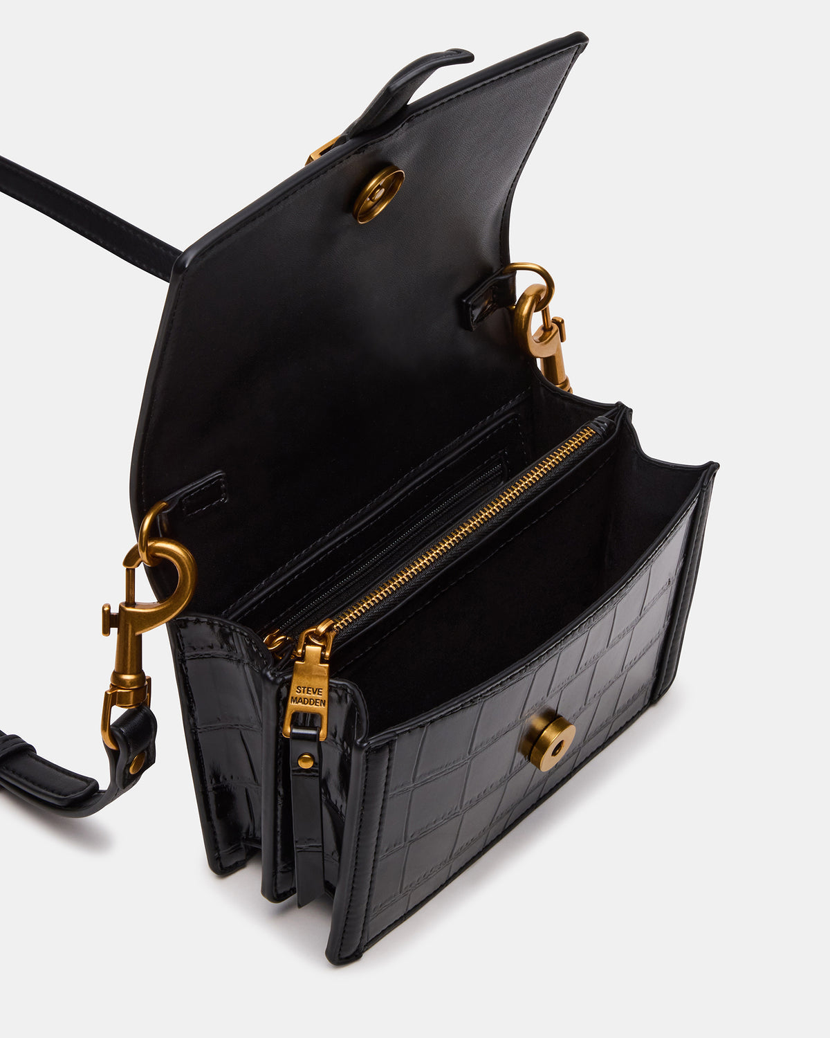 CLARK Bag Black Structured Top-Handle Mini Handbag Steve Madden BLACK