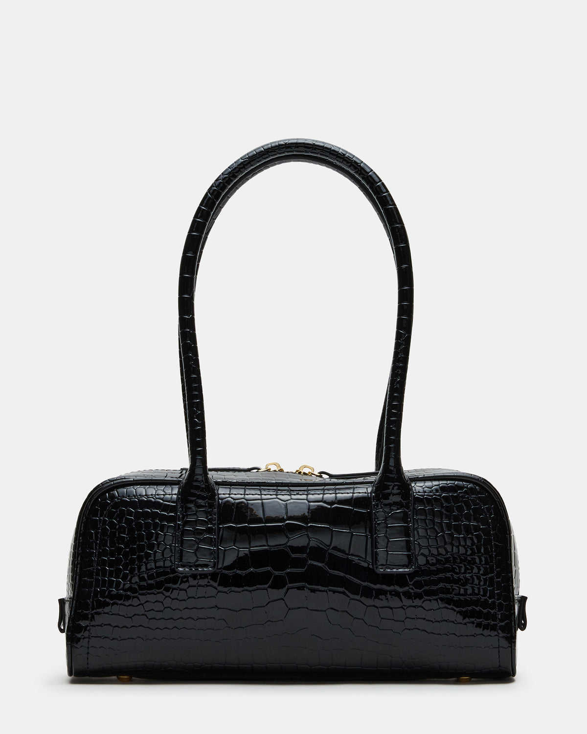 ANISE Bag Black Crocodile Elongated Shoulder Strap Handbag Steve Madden BLACK CROCODILE