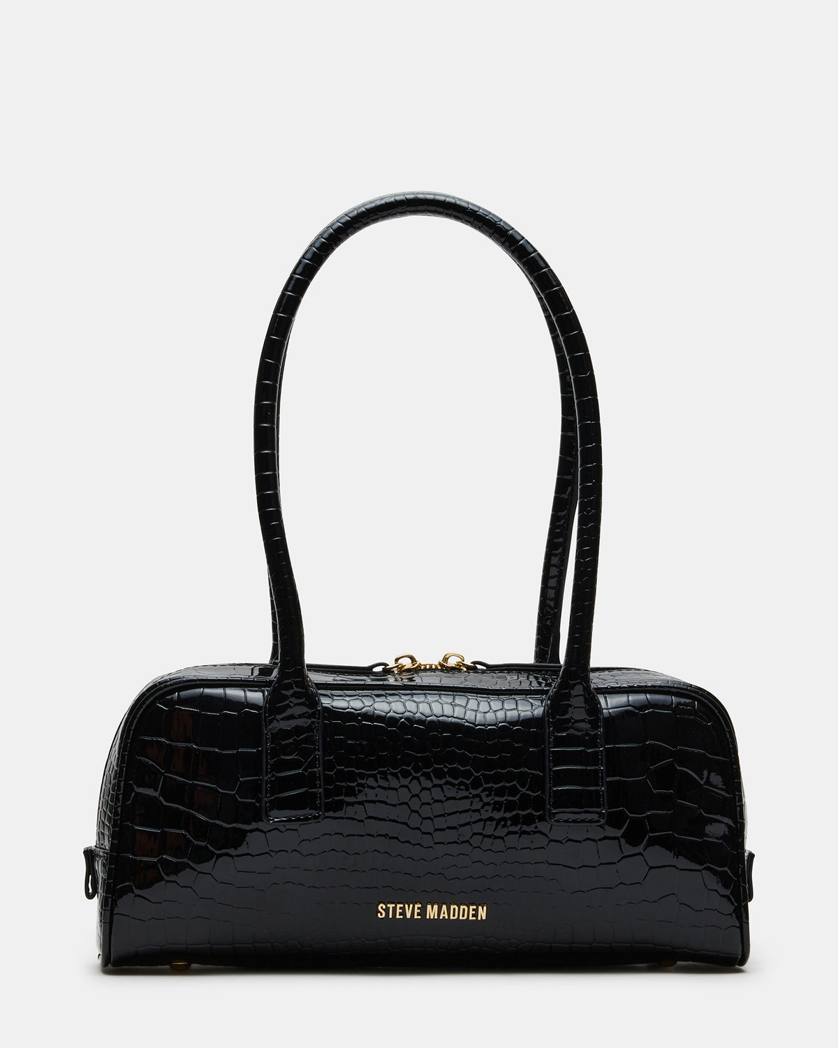 ANISE Bag Black Crocodile Elongated Shoulder Strap Handbag Steve Madden BLACK CROCODILE