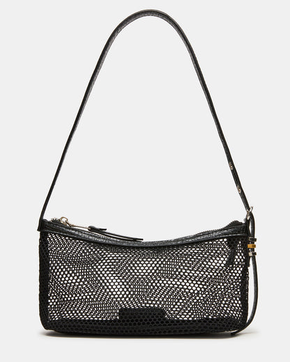 VIXEN Bag Black Shoulder Strap Mesh Structured Bottom Women's Handbag Steve Madden BLACK