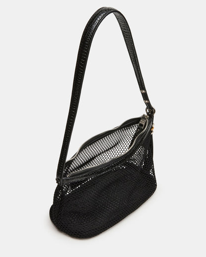 VIXEN Bag Black Shoulder Strap Mesh Structured Bottom Women's Handbag Steve Madden BLACK