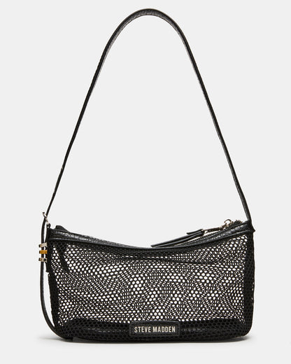 VIXEN Bag Black Shoulder Strap Mesh Structured Bottom Women's Handbag Steve Madden BLACK