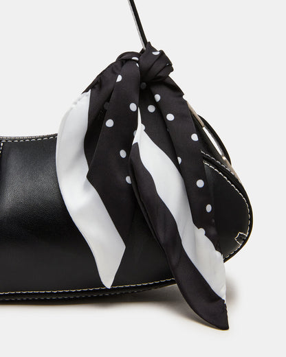 ROXEY Bag Black Crescent-Shaped Top-Zipper Shoulder Strap Handbag Steve Madden BLACK