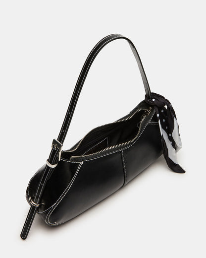 ROXEY Bag Black Crescent-Shaped Top-Zipper Shoulder Strap Handbag Steve Madden BLACK