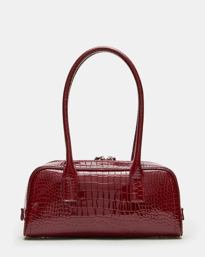 ANISE Bag Red Crocodile Elongated Shoulder Strap Handbag Steve Madden RED CROCODILE