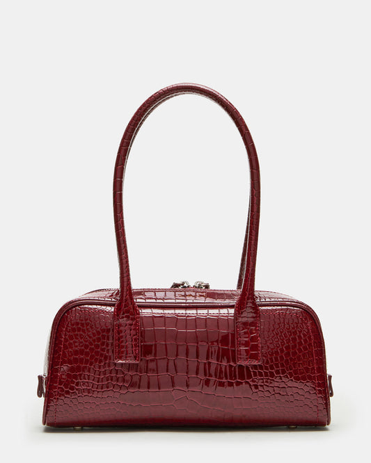 ANISE Bag Red Crocodile Elongated Shoulder Strap Handbag Steve Madden RED CROCODILE