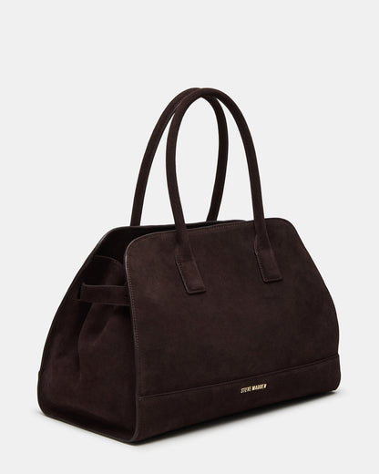 HEIDEE Bag Brown Suede | Women's Shoulder Strap Tote Handbag Steve Madden BROWN SUEDE