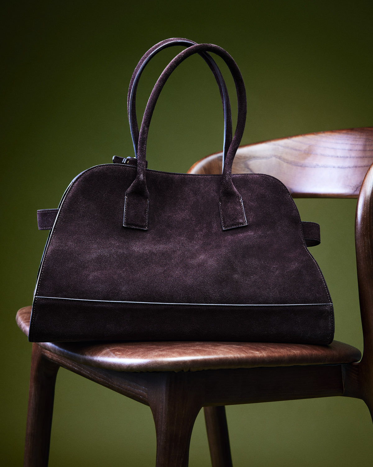 HEIDEE Bag Brown Suede | Women's Shoulder Strap Tote Handbag Steve Madden BROWN SUEDE