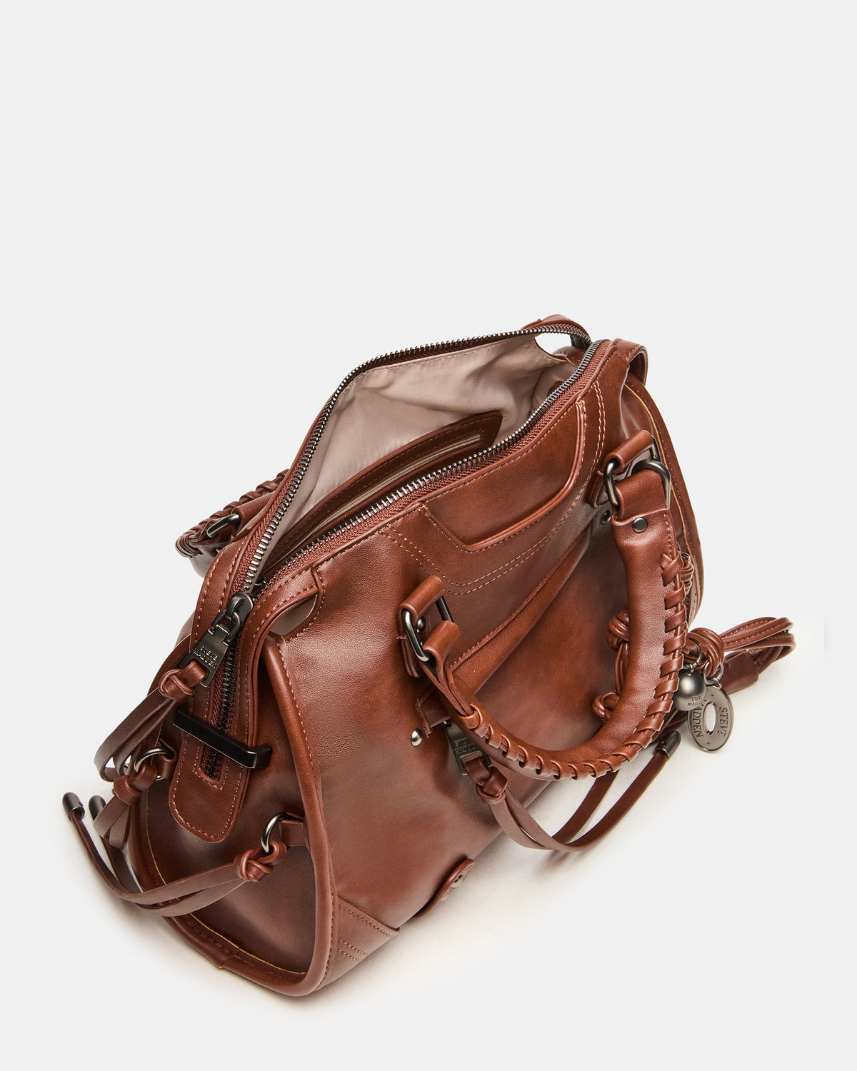 RIGGS BAG RUST Slouchy Top-Handle Crossbody Satchel Handbag Steve Madden RUST