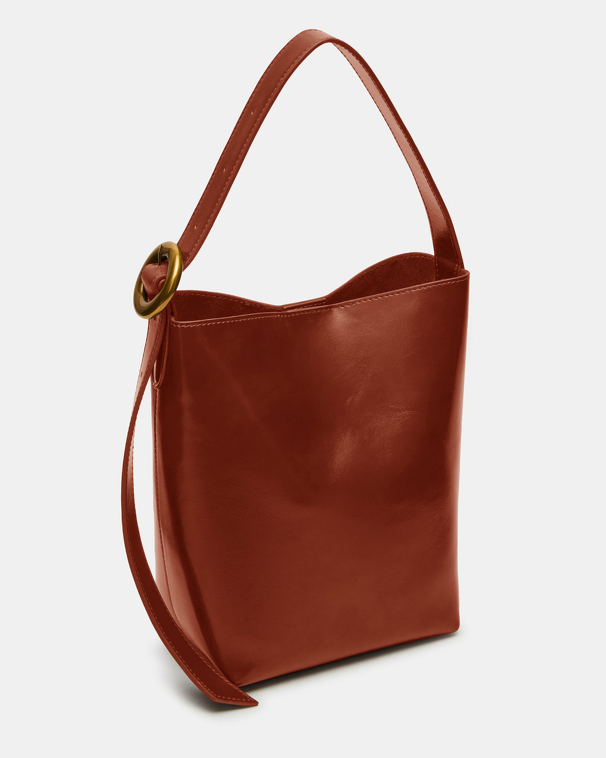 SOFIEE Bag Rust Leather Shoulder Strap Bucket Tote Handbag Steve Madden RUST LEATHER