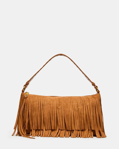 BOHEME Bag Tobacco Shoulder Strap Studded Fringe Handbag Steve Madden TOBACCO
