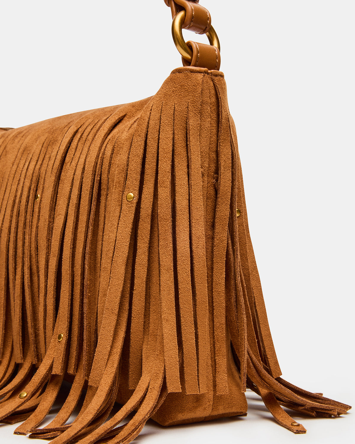 BOHEME Bag Tobacco Shoulder Strap Studded Fringe Handbag Steve Madden TOBACCO