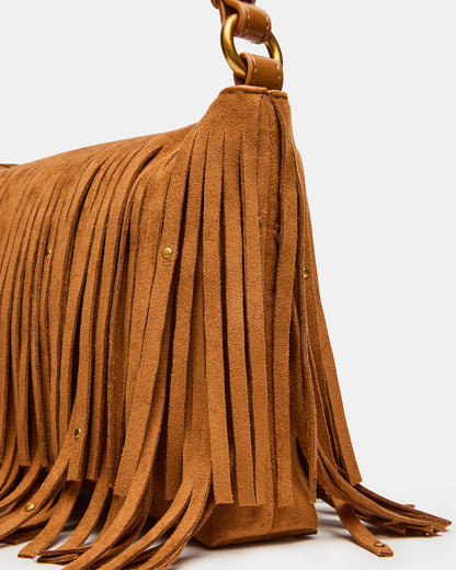 BOHEME Bag Tobacco Shoulder Strap Studded Fringe Handbag Steve Madden TOBACCO