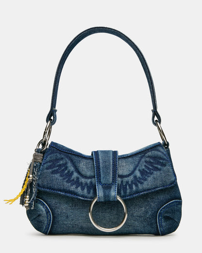 ALBANY Bag Denim/Blue Western-Inspired Denim Shoulder Handbag Steve Madden DENIM BLUE