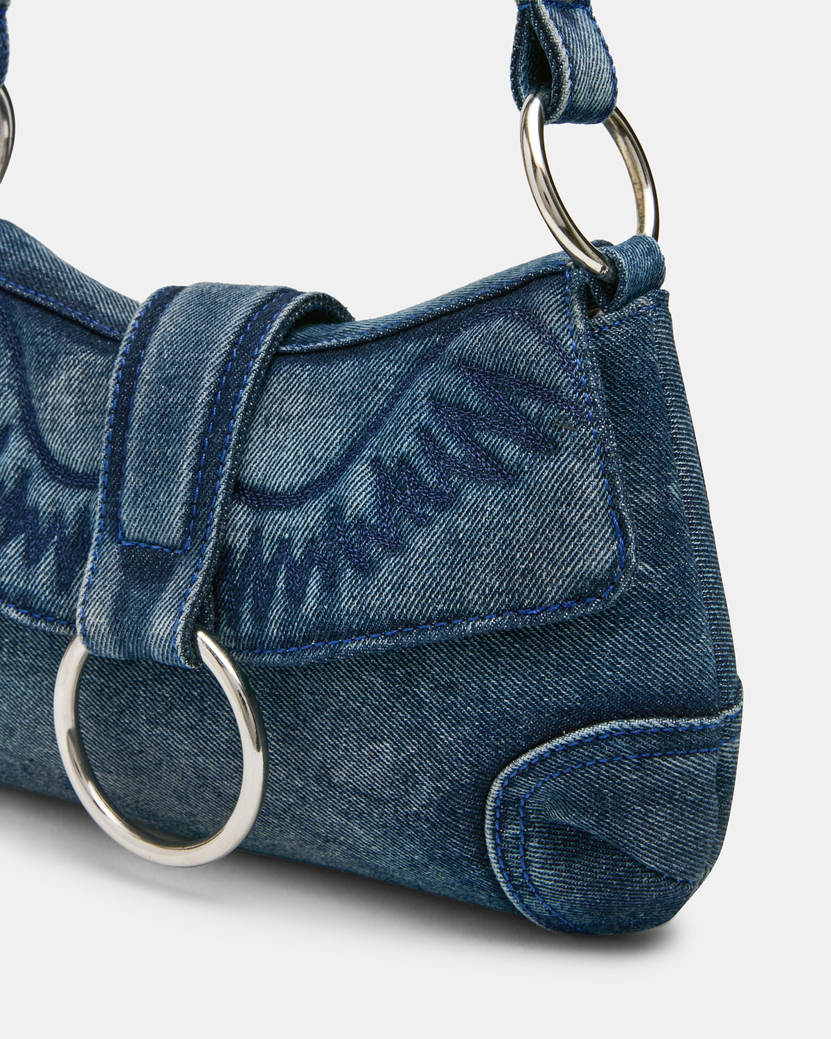ALBANY Bag Denim/Blue Western-Inspired Denim Shoulder Handbag Steve Madden DENIM BLUE
