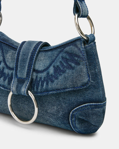 ALBANY Bag Denim/Blue Western-Inspired Denim Shoulder Handbag Steve Madden DENIM BLUE