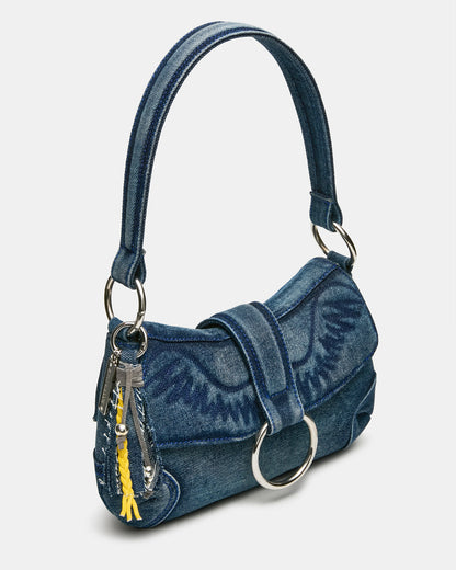 ALBANY Bag Denim/Blue Western-Inspired Denim Shoulder Handbag Steve Madden DENIM BLUE