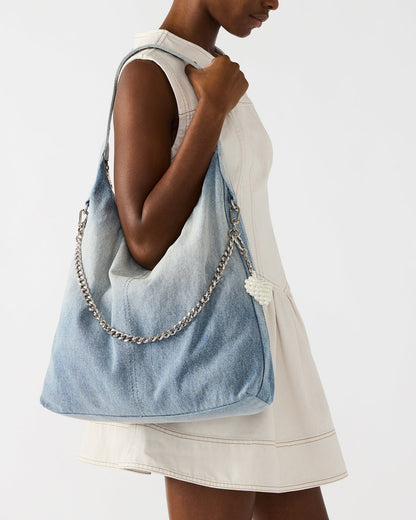 KREWE Bag Denim Slouchy Hobo Shoulder Strap Tote Handbag Steve Madden DENIM
