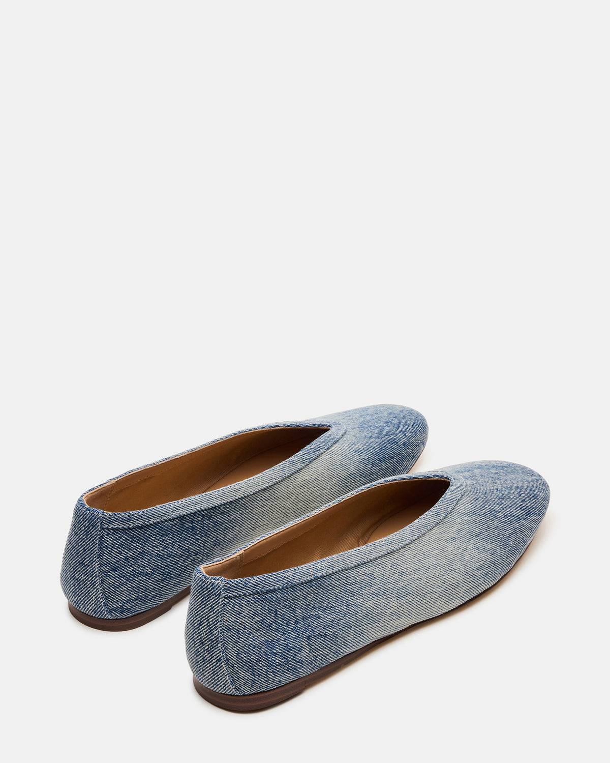 LENI Denim Fabric Square-Toe Ballet Women's Flat Steve Madden DENIM FABRIC