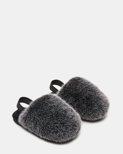 Kids' POOF Grey Slip-On Faux Fur Girls' Flat Steve Madden GREY