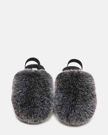 Kids' POOF Grey Slip-On Faux Fur Girls' Flat Steve Madden GREY