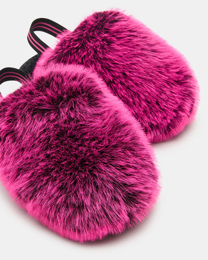 Kids' POOF Fushia Slip-On Faux Fur Girls' Flat Steve Madden FUSHIA