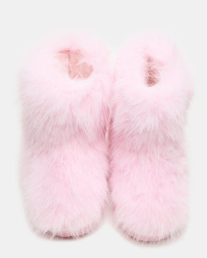 Kids' BEASTIE Pink Faux Fur Girls' Ankle Boot Steve Madden PINK