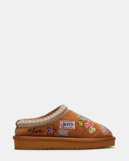 Kids' SELENA Cognac Multi Girls' Slip-On Mule Flat Steve Madden COGNAC MULTI