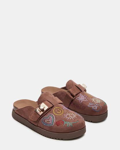Kids' MONEYY Brown Rhinestones Girls' Slip-On Clog Steve Madden BROWN