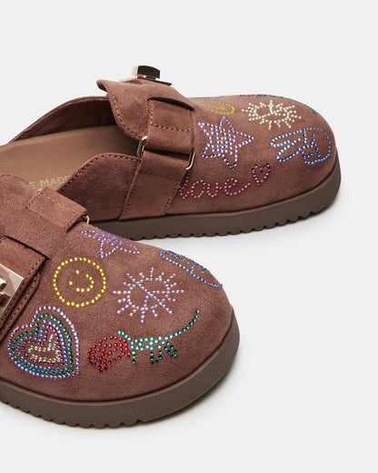 Kids' MONEYY Brown Rhinestones Girls' Slip-On Clog Steve Madden BROWN