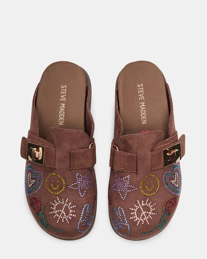 Kids' MONEYY Brown Rhinestones Girls' Slip-On Clog Steve Madden BROWN