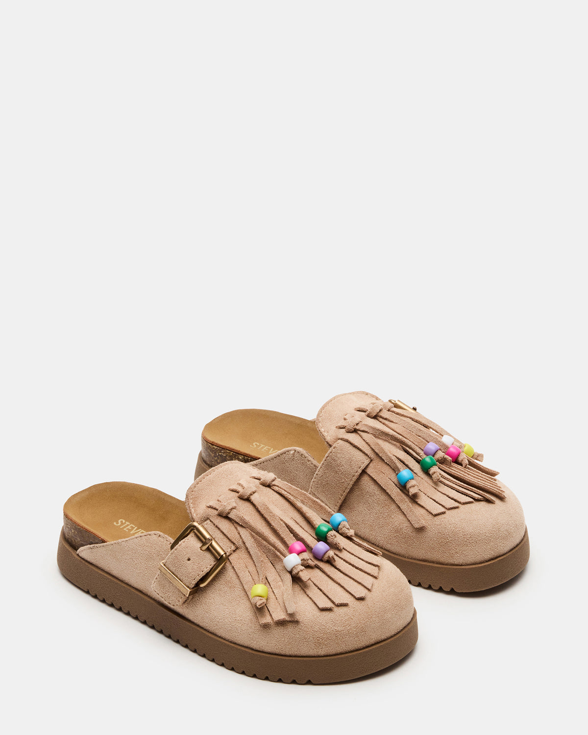 Kids' TREAT Taupe Girls' Slip-On Fringe Flat Steve Madden TAUPE